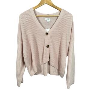 True Craft Cardigan Women’s Size‎ Medium Open Knit Long Sleeve Ash Pink NWT